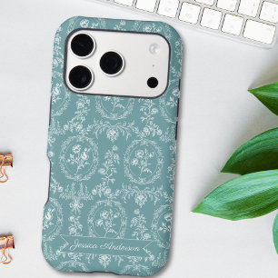 Fleurs Rococo Vintage Nom Personnalisé Floral