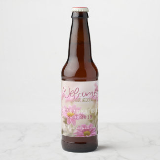 Fleurs romantiques Étiquettes  Fleurs de bière ros