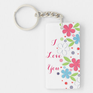 Fleurs romantiques mignonnes illustration "I Love 
