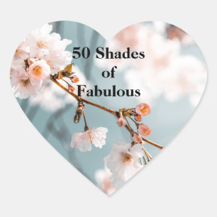 Fleurs roses 50 Tons d'un autocollant de coeur fab