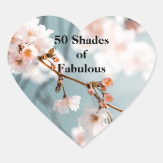 Fleurs roses 50 Tons d'un autocollant de coeur fab