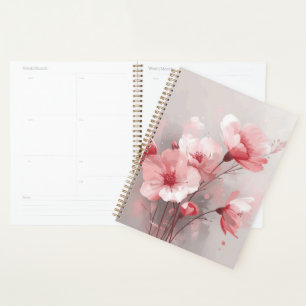 Fleurs roses, blanches et grises