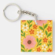 Fleurs roses, crème et orange avec des feuilles ve
