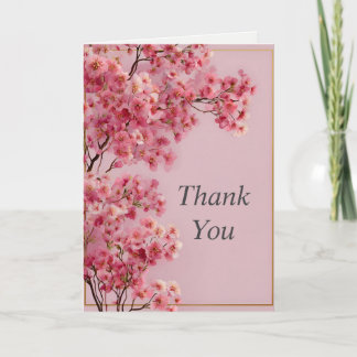 Fleurs roses délicates sur Carte de remerciements 
