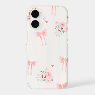Fleurs roses douces et motif à ruban – Romantique