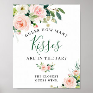 Fleurs roses élégantes en fleurs Sign poster