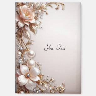 Fleurs roses et blanches douces Magnet