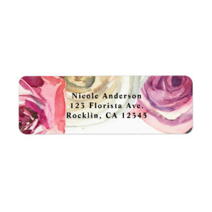 Fleurs roses et blanches en aquarelle pour une Bab