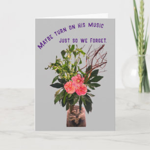 Fleurs roses et carte Poem