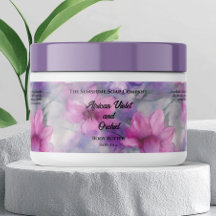 Fleurs roses et violettes Cosmétiques Étiquette de