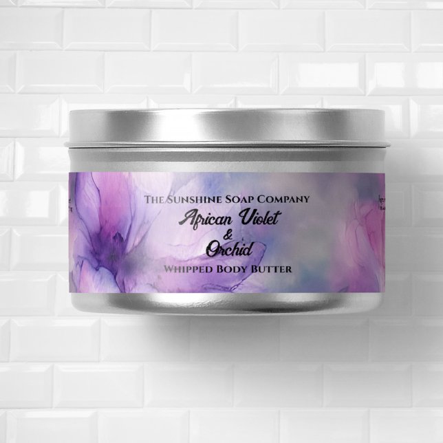 Fleurs roses et violettes Wraparound Jar Étiquette (Créateur téléchargé)