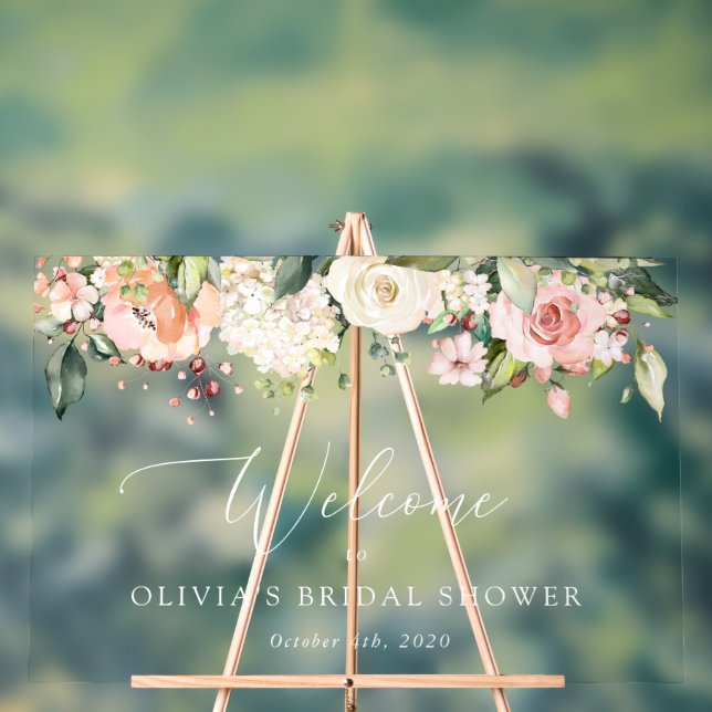 Fleurs roses, Fleurs blanches, Boho, Bienvenue nup (Neutre)