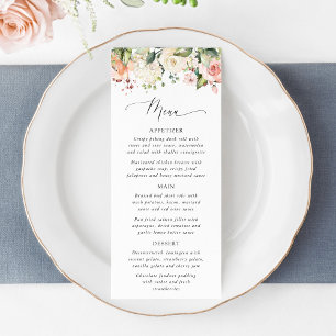 Fleurs roses, Fleurs blanches, Menu de Baby Shower