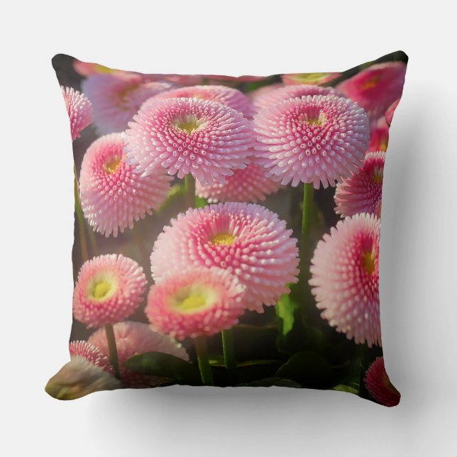 Fleurs roses Lance Oreiller (Recto)