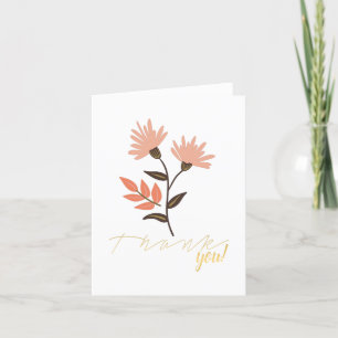 Fleurs roses modernes Merci Feuille