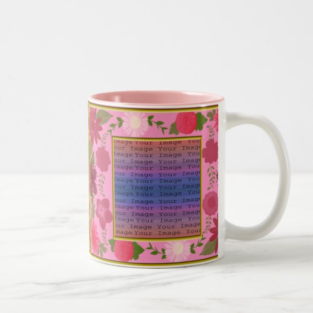 Fleurs roses Mugs personnalisés (Droit)