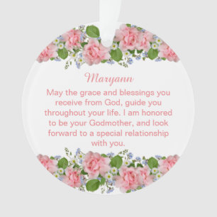 Fleurs roses Personnalisées Godgirl Baptême
