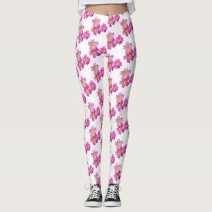 Fleurs roses Photo personnalisées Leggings