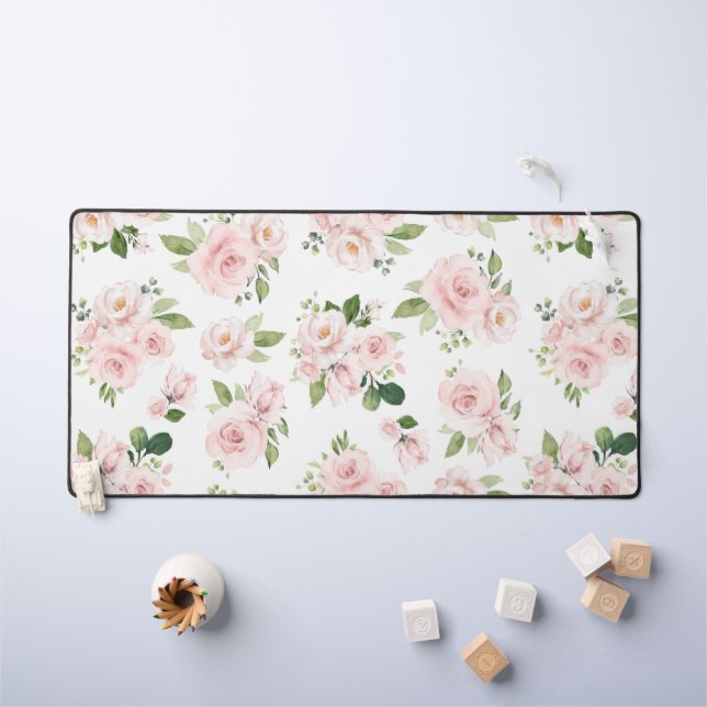 Fleurs roses, Roses roses, Fleurs Aquarelles (Tableau pour enfants)