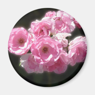 Fleurs roses Standard, Aimant rond De 2¼ Pouce