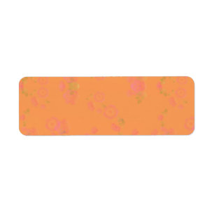 Fleurs roses sur Étiquette blanc Arrière - plan or