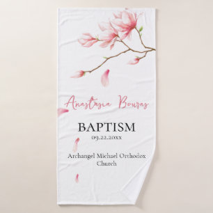 Fleurs Roses Tombant Pétales Orthodoxe Baptême Cad