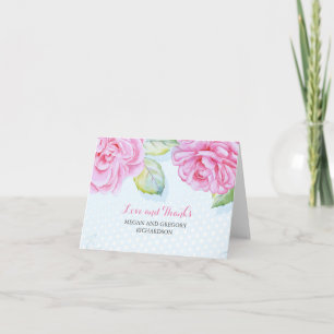 fleurs roses vintage aquarelle élégante merci