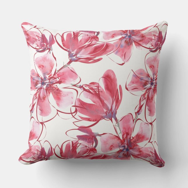 Fleurs rouges Coussin extérieur (Recto)