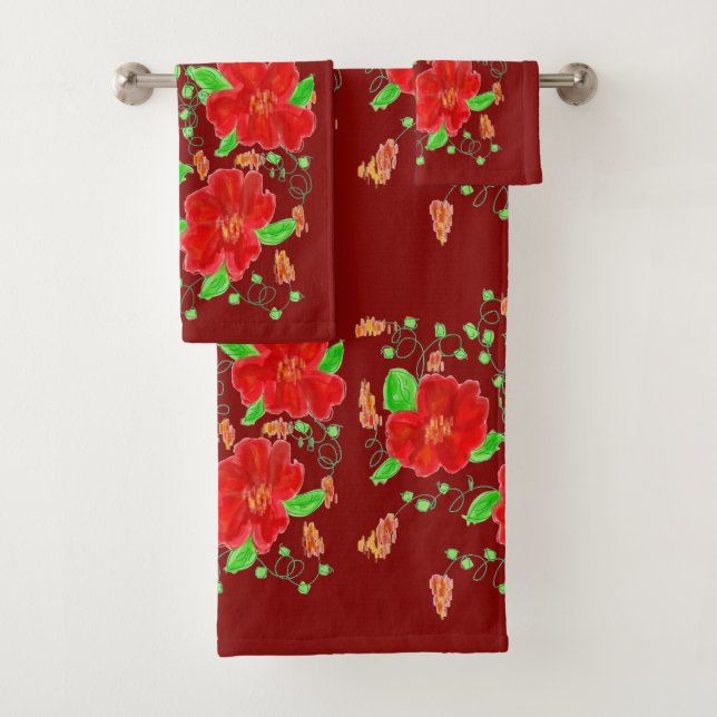 Fleurs rouges de grange (En situation)