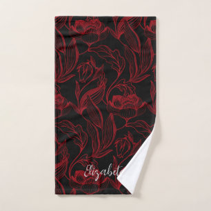 Fleurs rouges gothiques sur noir