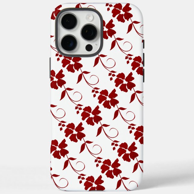 Fleurs rouges iPhone 16 Pro Max Coque (Verso)