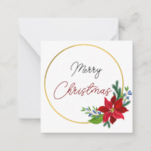 Fleurs rouges joyeux carte de noël de luxe