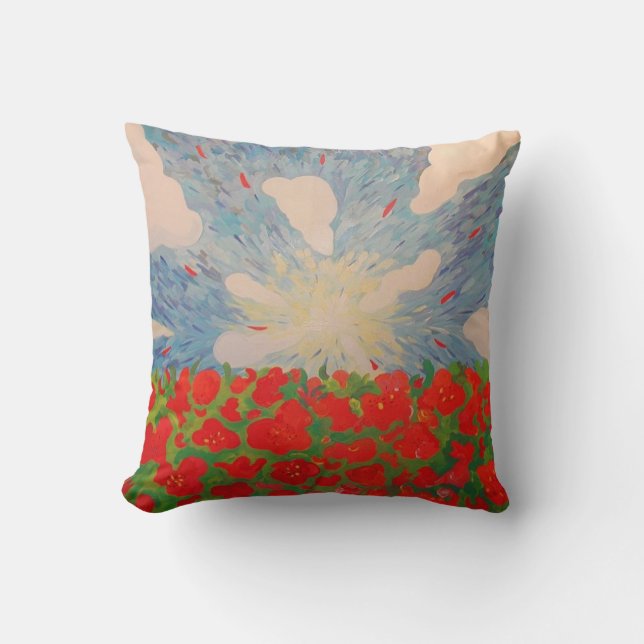 Fleurs rouges MoJo Coussin (Recto)