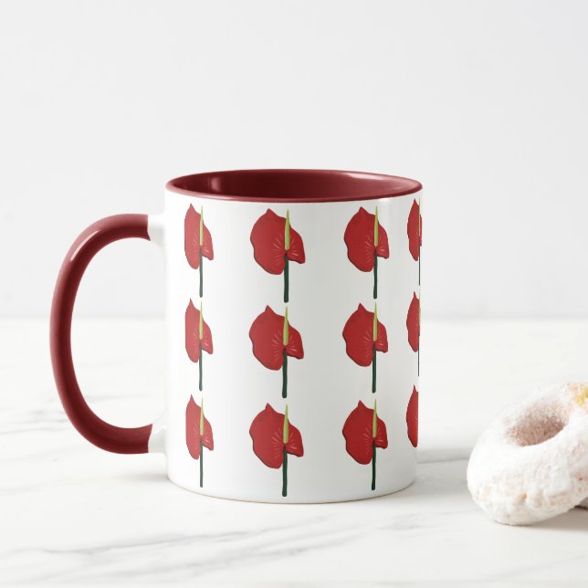 fleurs rouges mug (With Donut)