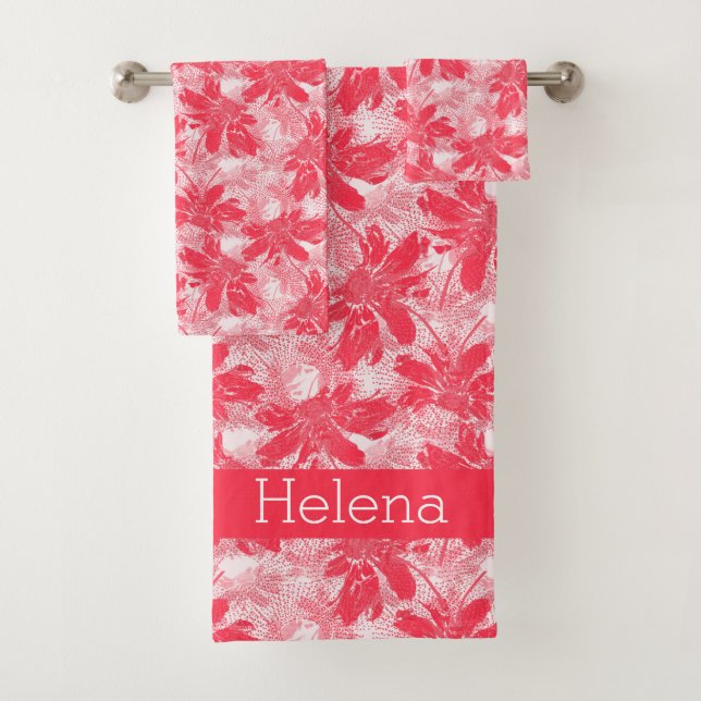 Fleurs rouges sur blanc. (En situation)