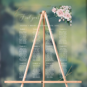 Fleurs Rougissantes, Fleurs Roses, Plan de Table d