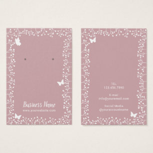 Fleurs rustiques et papillon Dusty rose oreille