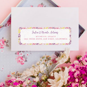 Fleurs sauvages à nœud rose violet Baby Shower