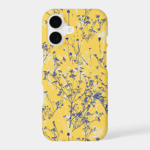 Fleurs sauvages abstraites bleues modernes sur fon
