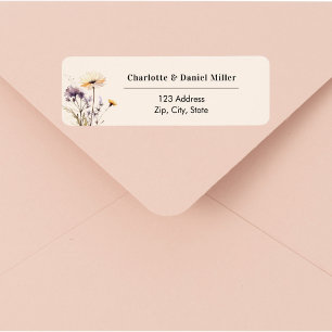 Fleurs sauvages adresse de retour ivoire violet