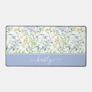 Fleurs sauvages aquarelle bleue