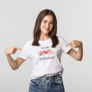 Fleurs sauvages Aquarelle Citation T-shirt