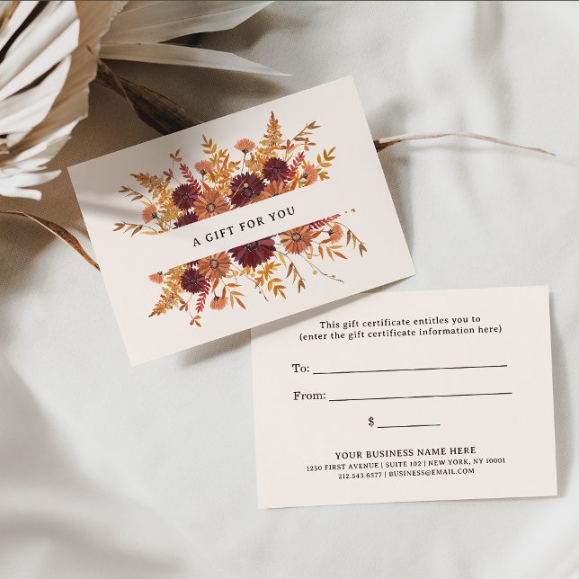 Fleurs sauvages Blush Boho | Certificat cadeau (Créateur téléchargé)
