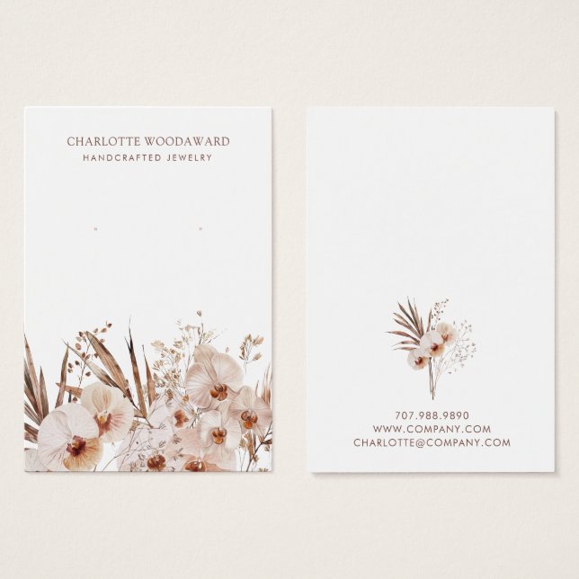 Fleurs sauvages Boho Elevant Bijoux Cartes d'affic (Devant & derrière)