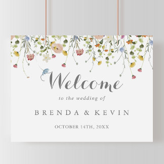 Fleurs sauvages colorées Dainty Mariage Affiche de
