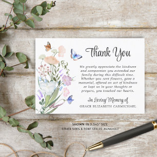 Fleurs sauvages d'aquarelle funéraire Merci  papil