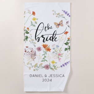 Fleurs sauvages de mariée Vintage serviette de pla