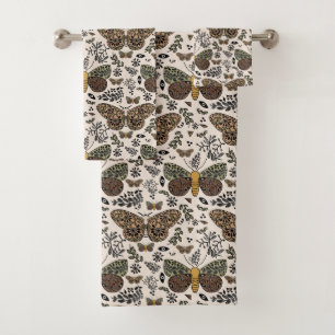 Fleurs sauvages de papillon de nuit bohème moderne