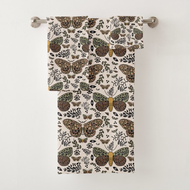 Fleurs sauvages de papillon de nuit bohème moderne (En situation)