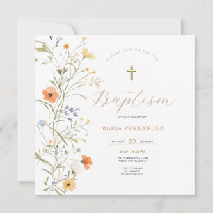 Fleurs sauvages d'été du printemps Invitation Chri